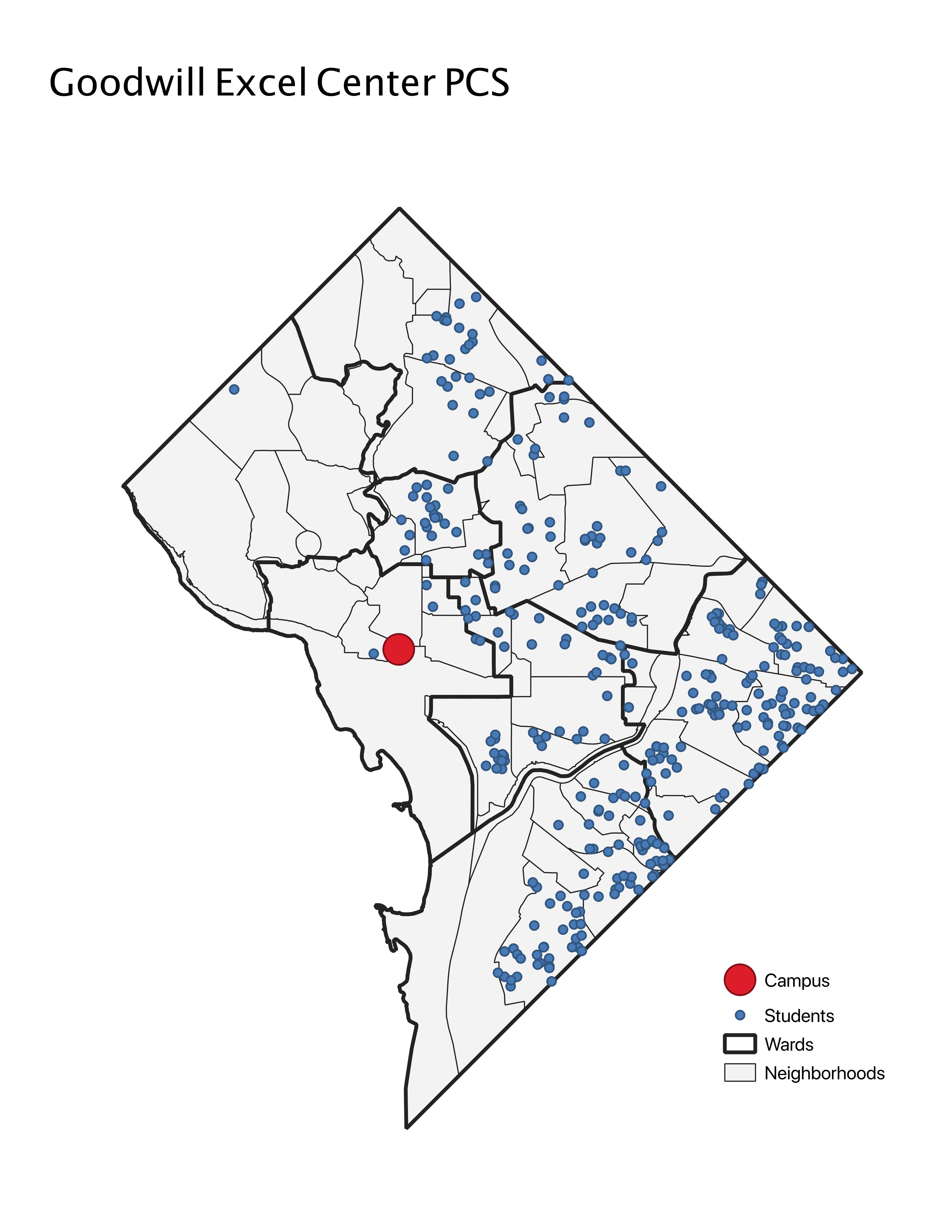 Goodwill excel center pcs student location map dc pcsb